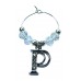 Personalised Letter P Wine Glass Charm with Rhinestones